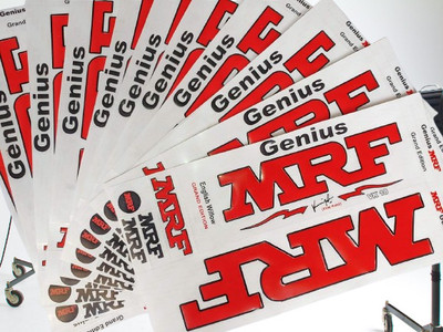 MRF mr-01 glossy shine cricket Bat Sticker(Red)