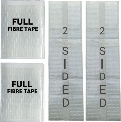 RaiGen 2 Pices Double-Sided & 2 Pices Full Fiber Tape Sheet for Cricket Bat Face Protection Tape(White)
