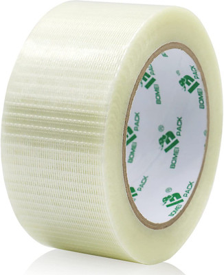 YMD Transparent Bi-Directional Filament Strapping Tape, 6.7 Mil x 2 Inch x 30yds Protection Tape(White)