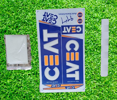 CEAT HITMAN ROHIT SHARMA L-08 GLOSSY SHINE SELF ADHESHIVE WITH GRIP AND FIBER TAPE Bat Sticker(Blue)