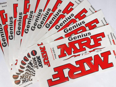 MRF super stroke glossy shine cricket Bat Sticker(Red)