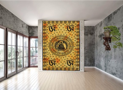 VIHAAN IMPEX Buddha Tapestry for home decor Budha Tapestry(Yellow, Black)