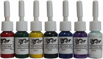 Mumbai Tattoo Natural Pigment Seven Color Tattoo Ink Set Tattoo Ink(Mullti Color 15 ml)