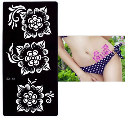 KICKWIX Heena stencil sticker reusable,for Both Hand Mehandi Stencil Sticker Design 1777(FLORAL)