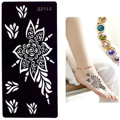 KICKWIX Heena stencil sticker reusable,for Both Hand Mehandi Sticker Design 1795 Temporary Tattoo Kit