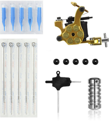 RAJry Complete Kit Golden Bullet Tattoo Machine Temporary Tattoo Kit