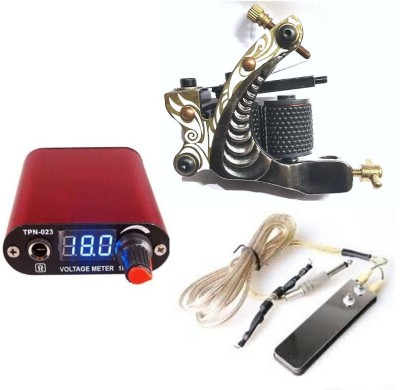Tattoo Empire Tattoo Kit Combo Silver Cut Coil Machine With Combo Foot Pedal, Power Supply Permanent Tattoo Kit