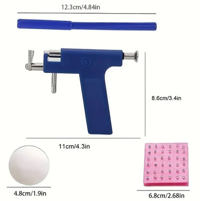 Headshot Earring Piercing Gun Tools Set,98Pcs Ears Nose Navel Lip Piercer Machine Studs Permanent Tattoo Kit