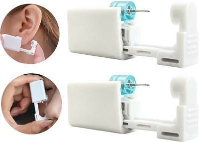 EPITECH MART Disposable 2Pc Nose Piercing Gun With 24Pc Stude Punches Permanent Tattoo Kit