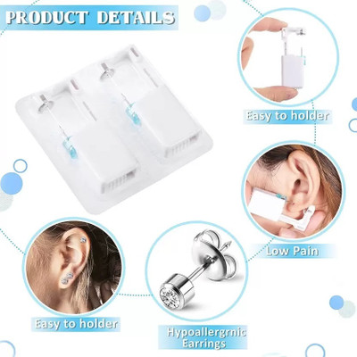 Headshot Upgraded Disposable Ear Nose Navel Piercing Tools With Zirconia Stud 2 Pcs Permanent Tattoo Kit