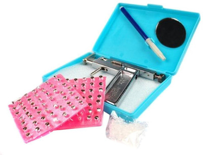Headshot Professional Ear Nose & Navel Body Piercing Gun with 98PCS Silver Piercing Studs Permanent Tattoo Kit