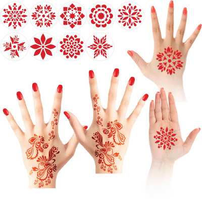 Dikoria Set of 22 Mehandi stencils design no-5 Black Temporary Tattoo Kit