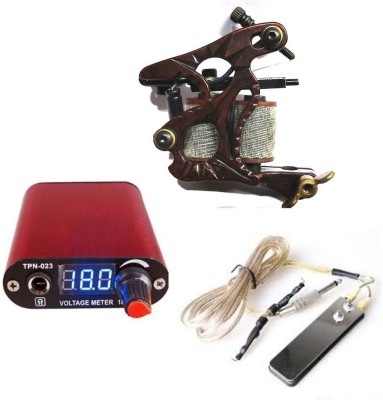 Tattoo Empire Tattoo Kit Combo Brown Cut Coil Machine With Combo Foot Pedal, Power Supply Permanent Tattoo Kit