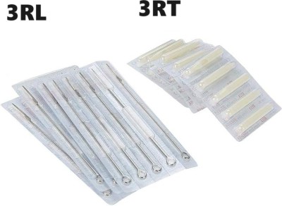 Virtue 3RL+3RT Tattoo Tips and Disposable Round Liner Tattoo Needles(Pack of 100)