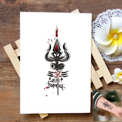 voorkoms Mahadev Trishul Om NamahShivay Temporary Tattoo Stickers For Male And Female(Mahadev Trishul Om NamahShivayTattoo)