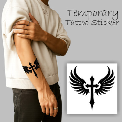surmul Christian Faith Cross Tattoo Sticker With Jesus Temporary Body Art(Temporary Tattoo Sticker For Male & Female With Water Proof)