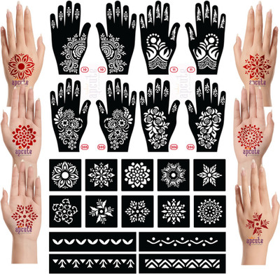 APCUTE(henna stencil mehndi Combo Pack of 22 pieces)
