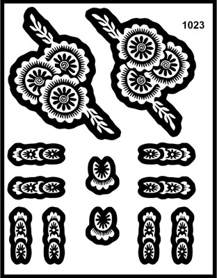 Temporary Tattoowala Minimalistic Finger Mehndi Stencil Sticker Design(Easy To Apply Mehndi Stencil Sticker For Girls & Women)