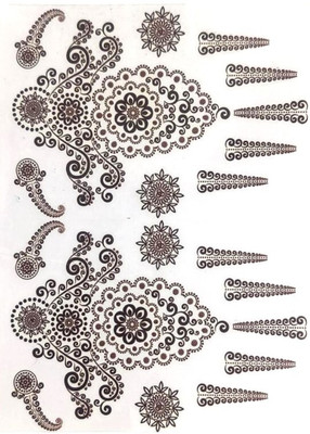 Vartanu 20.5 cm Mehndi Sticker Non-Reusable Sticker(Pack of 1)