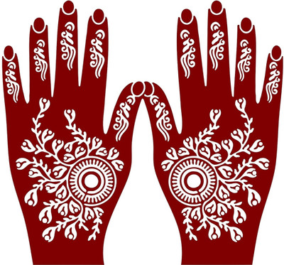 KICKWIX Henna Tattoo Stencil (Set of 2) Women Girls Hand Finger Paint Temporary Tattoo(Floral)