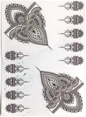 Vartanu 20.5 cm Mehndi Sticker Non-Reusable Sticker(Pack of 1)