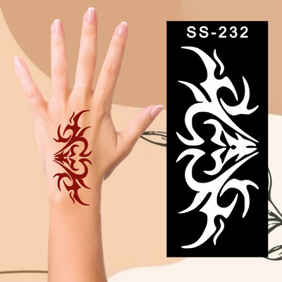 Vanvati Traditional Floral Mehndi Design Sticker for Boys and Girls Crafting(Use mehndi Stencil Stickers for safe, that sparks creativity in kids.)