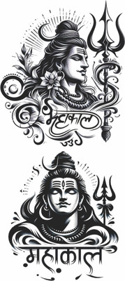 voorkoms Mahadev Temporary Tattoo For Male And Female Tattoo Sticker(Mahadev With trishul Temporary Tattoo)