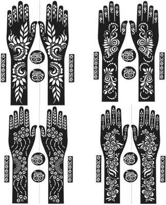 ARSRA Heena mehndi tattoo stickers women and girls full hand design(Floral, Natural)