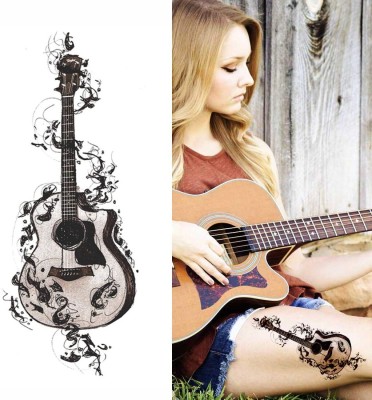 voorkoms Guitar Temporary Tattoo Sticker For Male And Female Tattoo Sticker Body(Guitar Temporary Tattoo)