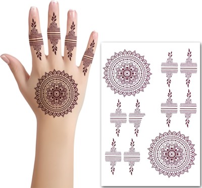 TATMODS Mandala Mehndi Design Henna Temporary Waterproof Tattoo for Women(1 g)