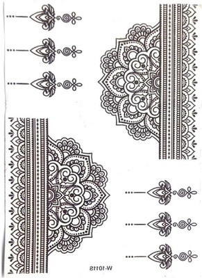 Vartanu 20.5 cm Mehndi Sticker Non-Reusable Sticker(Pack of 1)