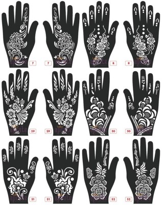 KICKWIX Henna Tattoo Stencil Women Girls Hand Finger Paint Temporary(FLORAL)