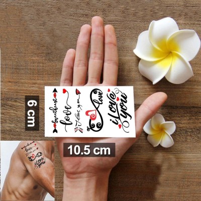 voorkoms Arrow And Love Tattoo Temporary Tattoo Stickers For Male And Female Fake Tattoo(Arrow And Love Tattoo)