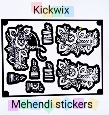 KICKWIX Henna Tattoo Stencil Women Girls Hand Finger Paint Temporary Tattoo (FLORAL)(FLORAL)