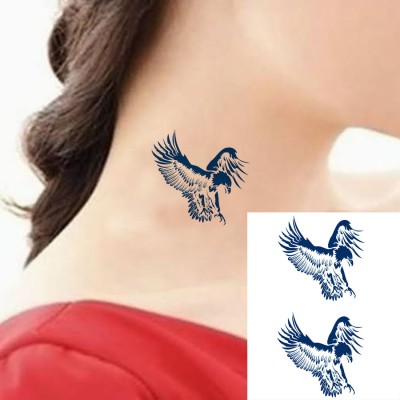 TATMODS 2 in 1 Eagle Blue ink Temporary Tattoo Waterproof Tattoo For Men and Woman(2 in 1 Eagle Blue)