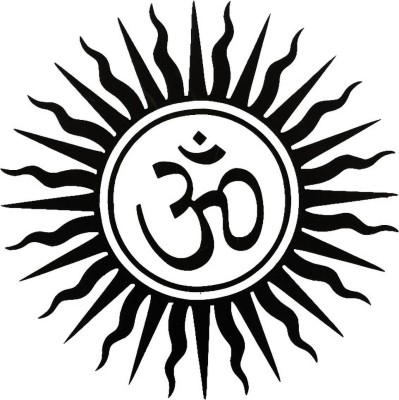 Comet Busters Temporary-Removable Om with Sun Tattoo Sticker (BT288)(Temporary Tattoo)