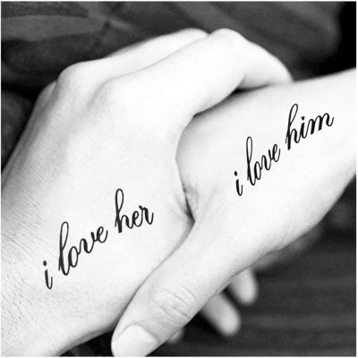 Comet Busters Temporary Couple Tattoo - Love (Set of 2) (BT044)(Couple Tattoo)