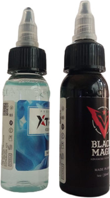 Shield plus XTREME COLOR ENHANCER & BLACK MAGIC TATTOO INK 30ML(PACK OF 2 COMBO)(ROUND)