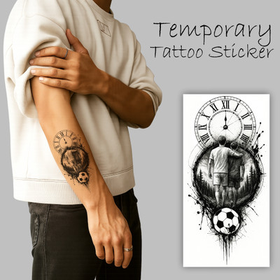 komstec Meaningful Father Son Tattoo Sticker Non Permanent Body Art(Temporary Tattoo Sticker For Male & Female Skin Friendly & Water Proof)