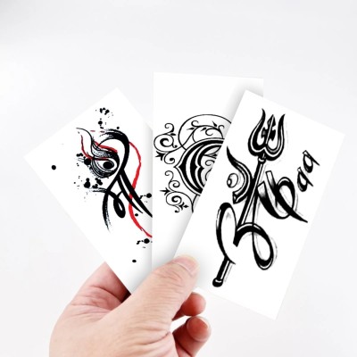 voorkoms Maa, Papa, Om And Trishul Temporary Tattoo Sticker For Male And Female Tattoo Fack Sticker.(1 Items in the set)