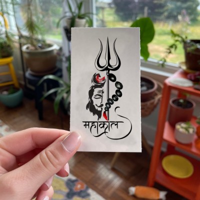 Temporary Tattoowala Lord Shiv With Trihul Tattoo For Male & Female Tattoo Sticker(Mahadev Trishul Temporary Tattoo)