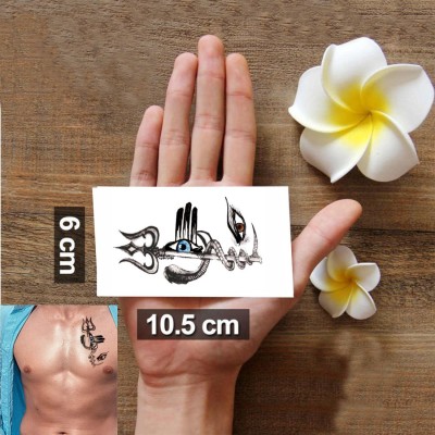 voorkoms Mahadev With Trishul Tattoo Stickers For Male And Female Fake Tattoo body Art(Mahadev With Trishul Tattoo)