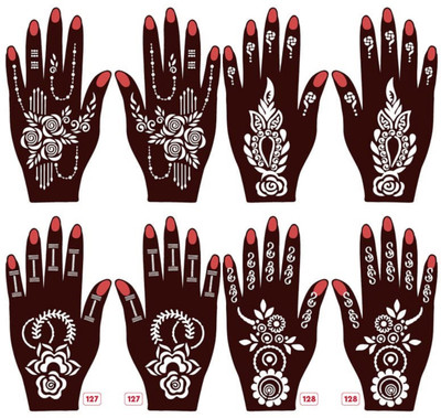KICKWIX Henna Tattoo Stencil Women Girls Hand Finger Paint Temporary Tattoo(FLORAL)