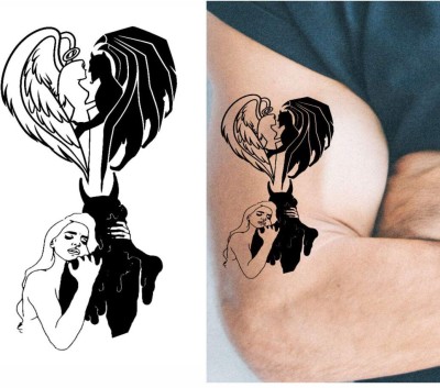 voorkoms Couple Love Tattoo Temporary Tattoo Stickers For Male And Female Fake Tattoo(Couple Love Tattoo Temporary Tattoo Stickers For Male And Female Fake Tattoo)