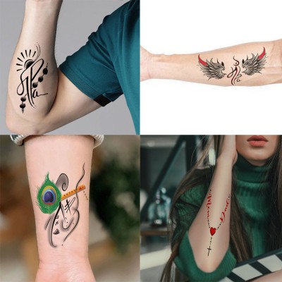 Ordershock Mom Dad With Wing Design Combo Pack of 4 Men Women Temporary Tattoo(Pack of 4 Temporary Tattoo)