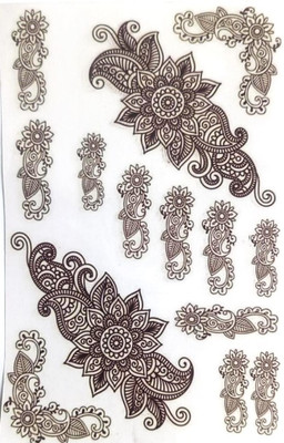Vartanu 20.5 cm Mehndi Sticker Non-Reusable Sticker(Pack of 1)