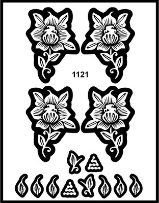 Temporary Tattoowala Rose Glow Henna Stencil Sticker For Karva Chauth(Easy To Apply Mehndi Stencil Sticker For Girls & Women)
