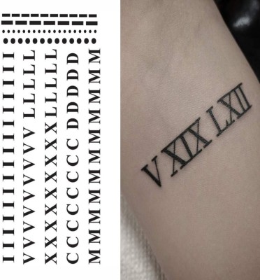 voorkoms Alphabet Letter Temporary Tattoo Stickers For Male And Female Fake Tattoos(Alphabet Letter Temporary Tattoo)