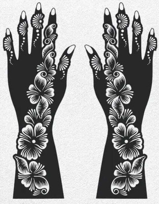 CHIC COPER Mehndi Tattoo Sticker � Waterproof & Long-Lasting Heena Design for Hands & Feet(Floral Design)