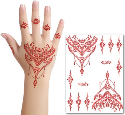 TATMODS Mandala Rings Mehndi Henna Temporary Waterproof Tattoo for Women(1 g)